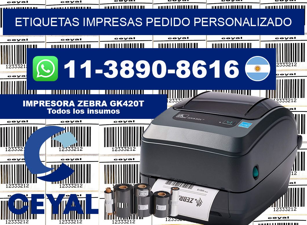 etiquetas impresas Pedido personalizado