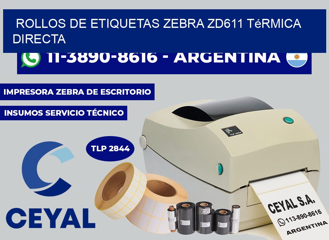 rollos de etiquetas zebra ZD611 térmica directa