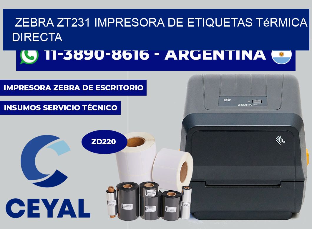 zebra ZT231 impresora de etiquetas térmica directa
