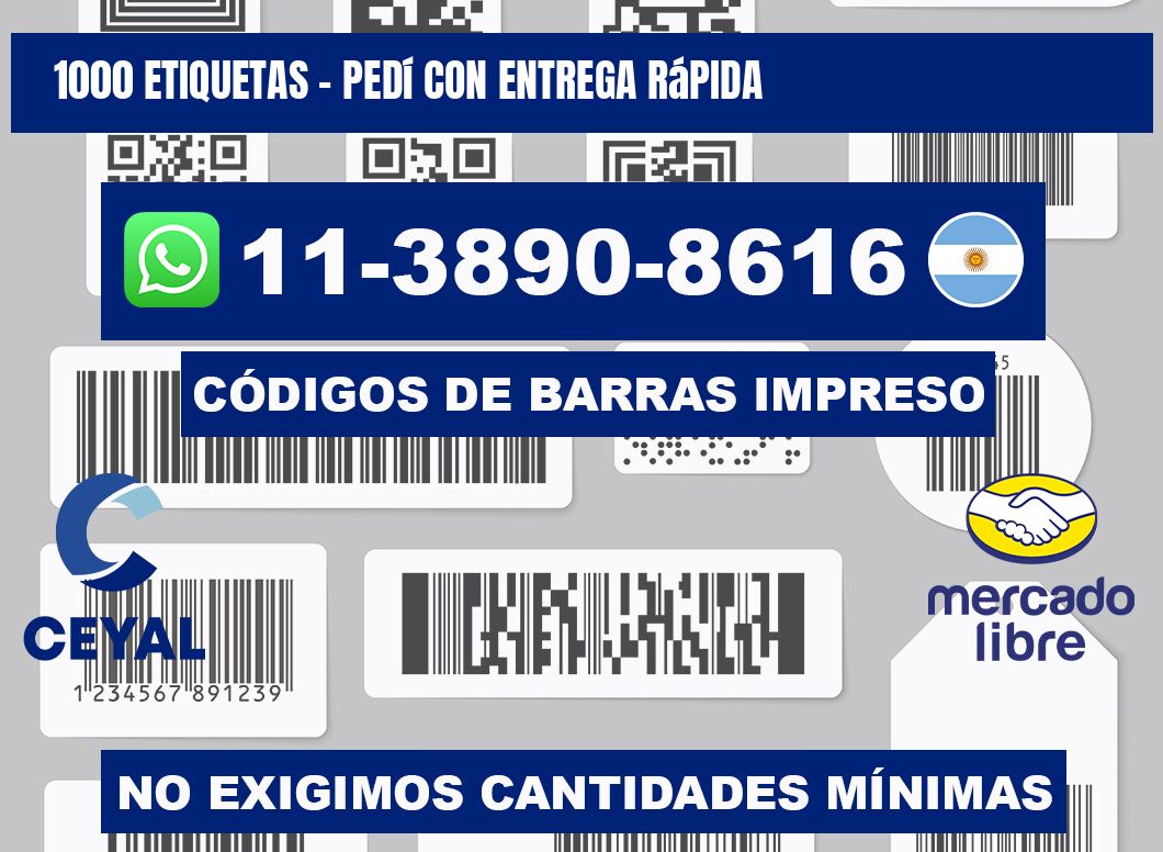 1000 ETIQUETAS - Pedí con entrega rápida