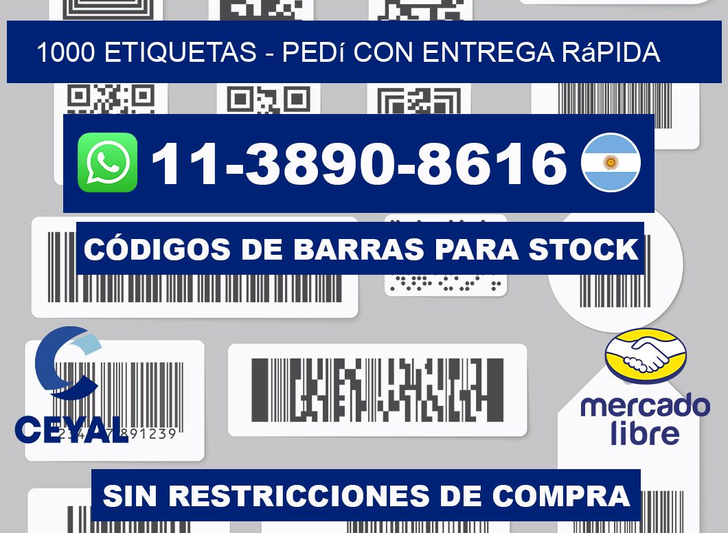 1000 ETIQUETAS - Pedí con entrega rápida