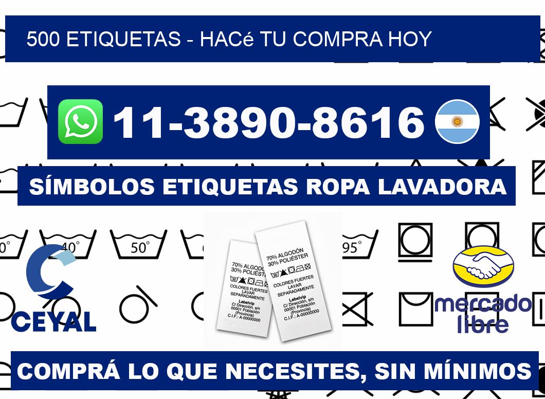 500 ETIQUETAS - Hacé tu compra hoy