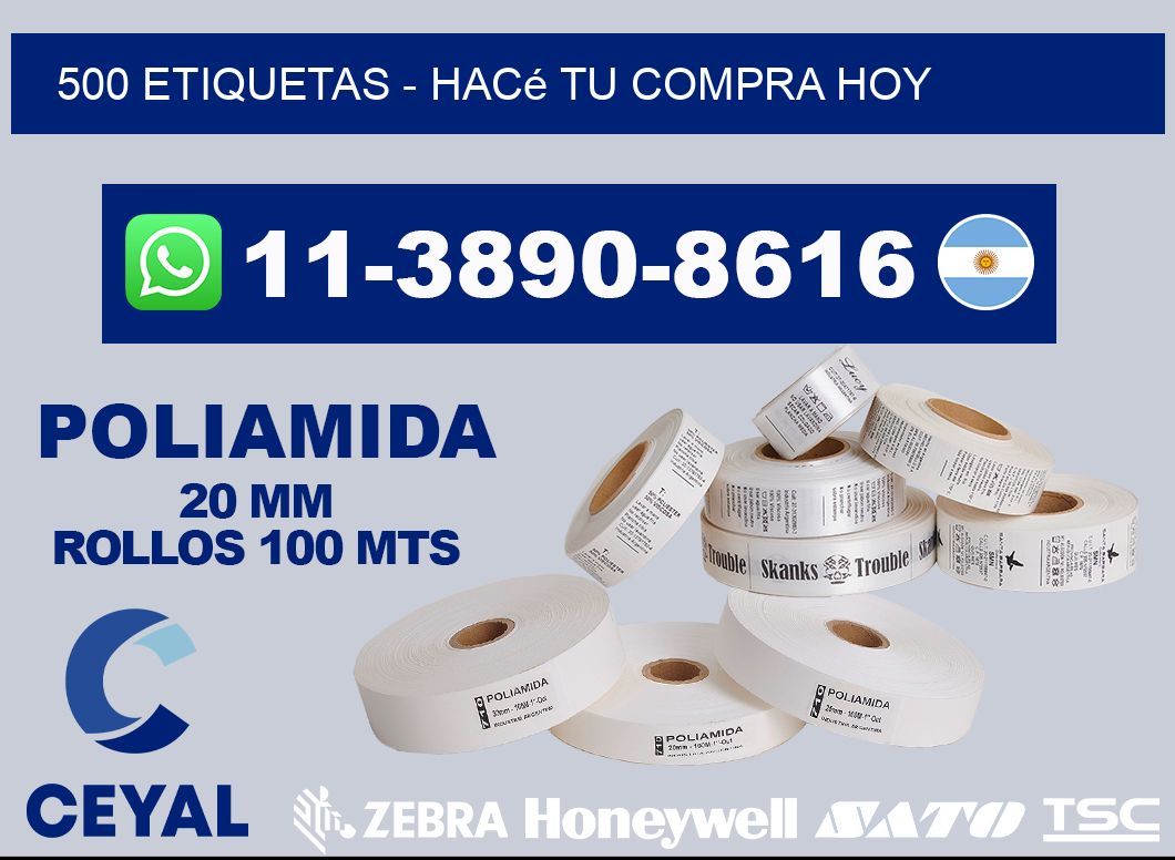 500 ETIQUETAS - Hacé tu compra hoy