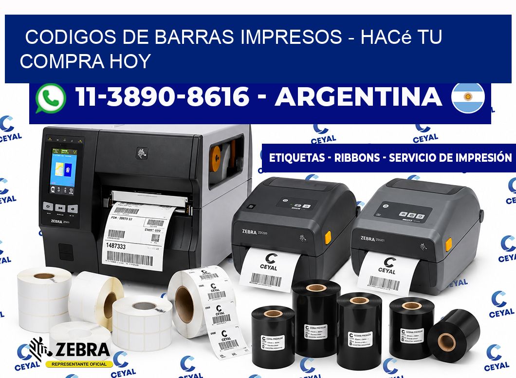CODIGOS DE BARRAS IMPRESOS - Hacé tu compra hoy