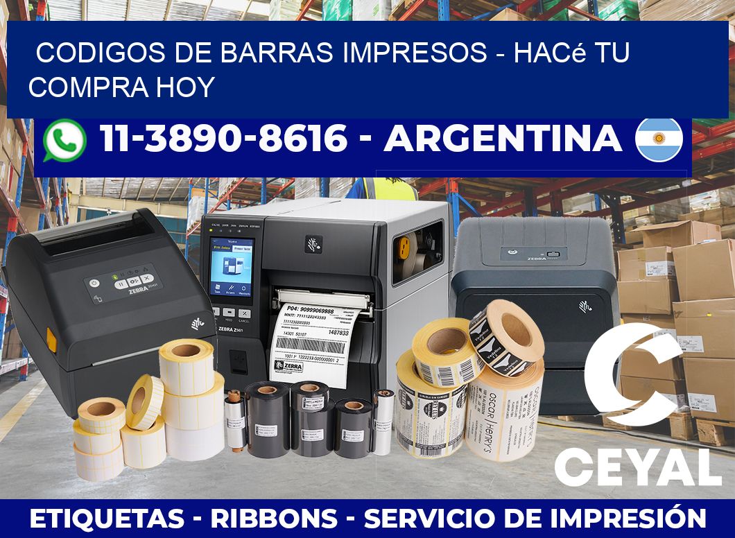 CODIGOS DE BARRAS IMPRESOS – Hacé tu compra hoy
