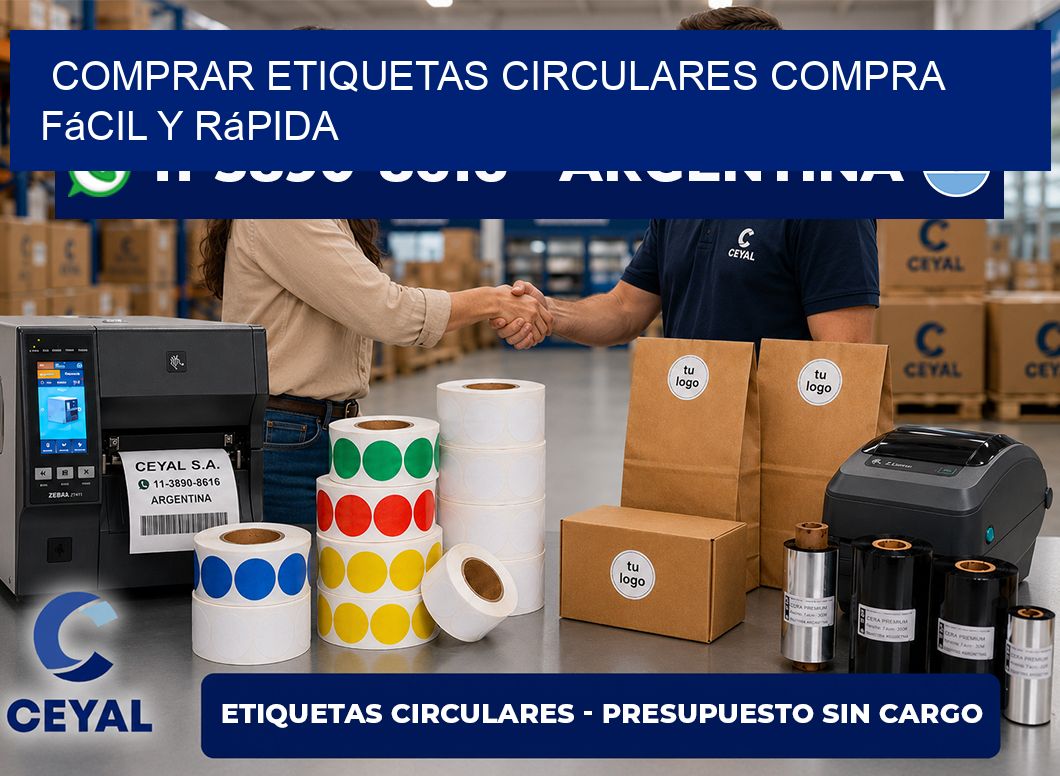 COMPRAR ETIQUETAS CIRCULARES Compra fácil y rápida