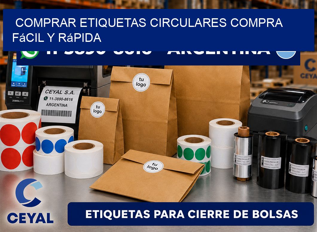 COMPRAR ETIQUETAS CIRCULARES Compra fácil y rápida