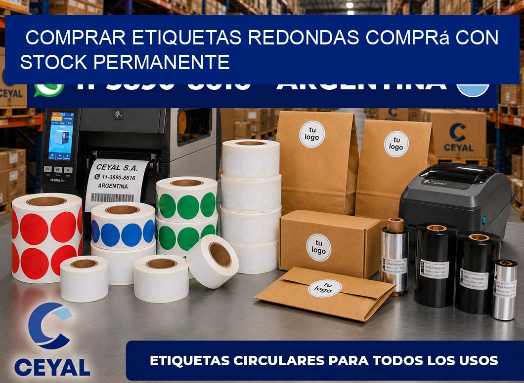 COMPRAR ETIQUETAS REDONDAS Comprá con stock permanente