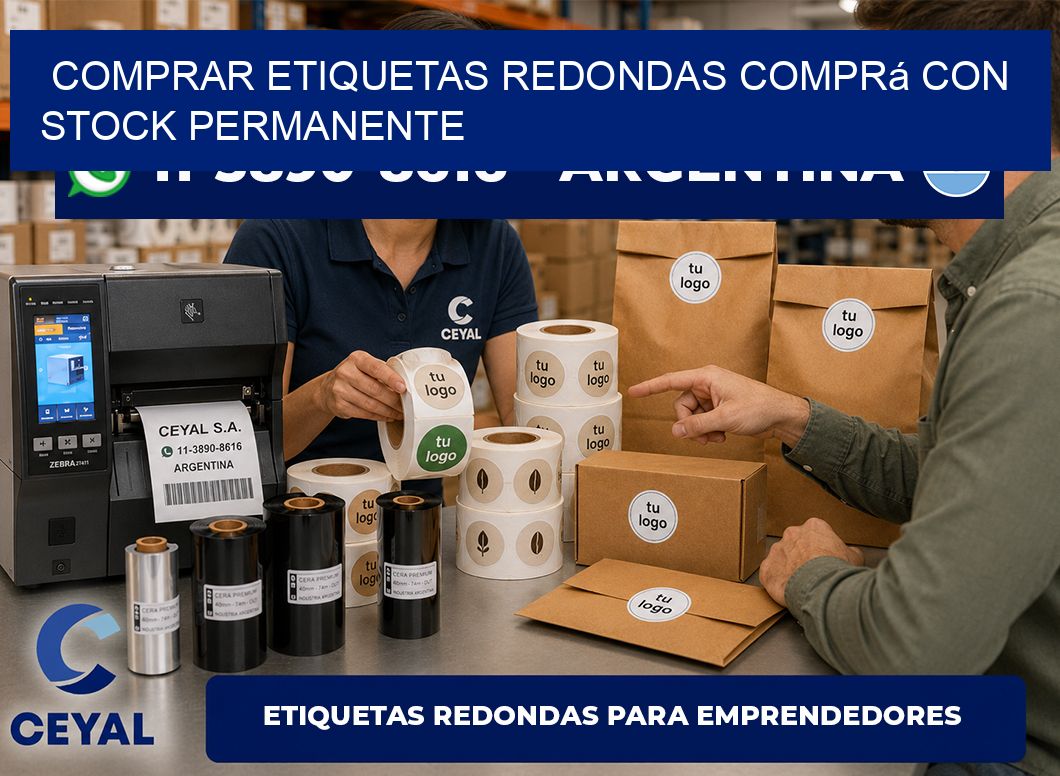 COMPRAR ETIQUETAS REDONDAS Comprá con stock permanente