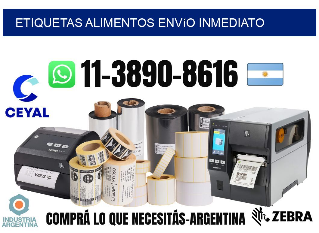 ETIQUETAS ALIMENTOS Envío inmediato