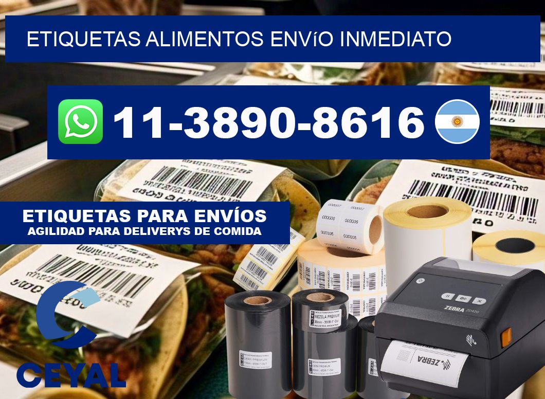 ETIQUETAS ALIMENTOS Envío inmediato