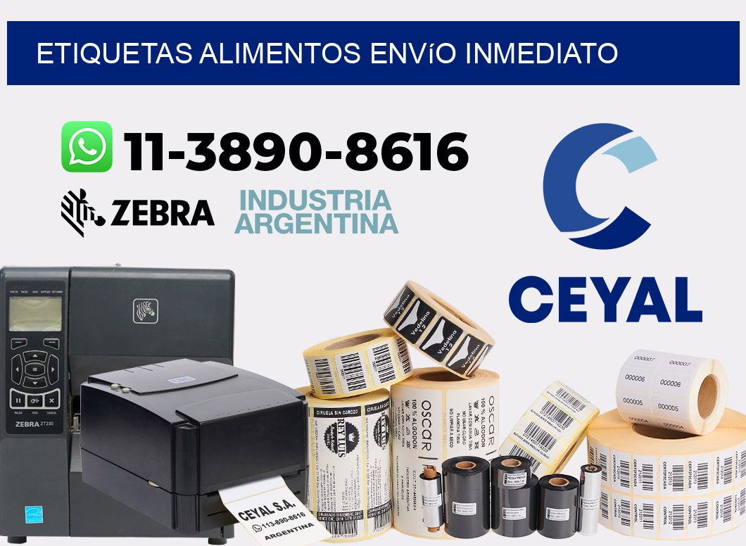 ETIQUETAS ALIMENTOS Envío inmediato