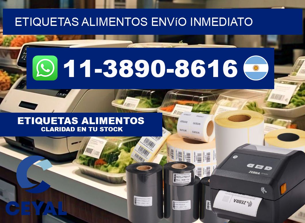 ETIQUETAS ALIMENTOS Envío inmediato