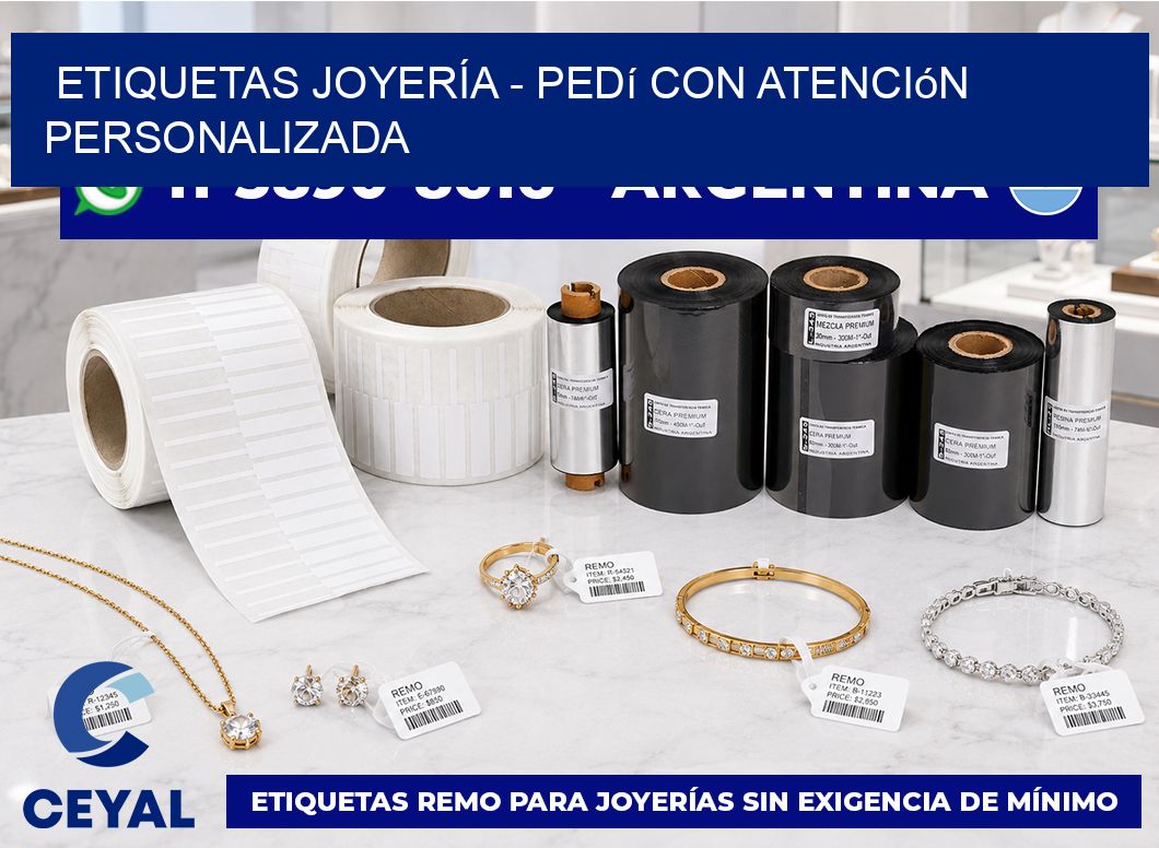 ETIQUETAS JOYERÍA - Pedí con atención personalizada