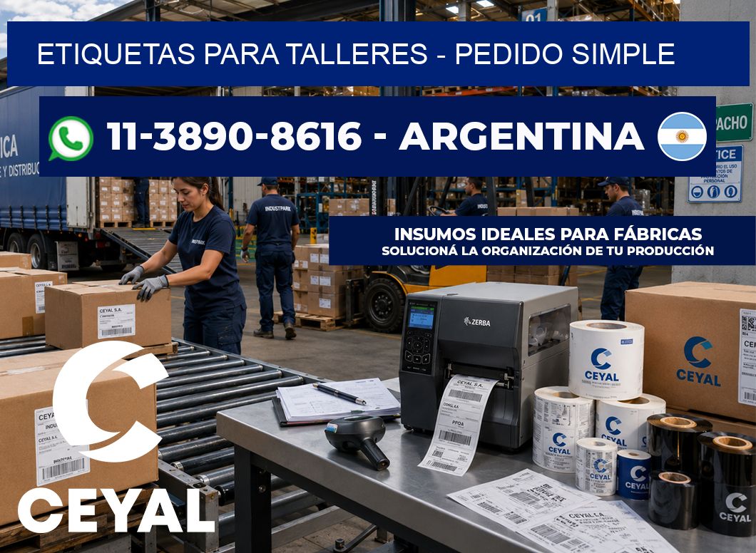ETIQUETAS PARA TALLERES - Pedido simple