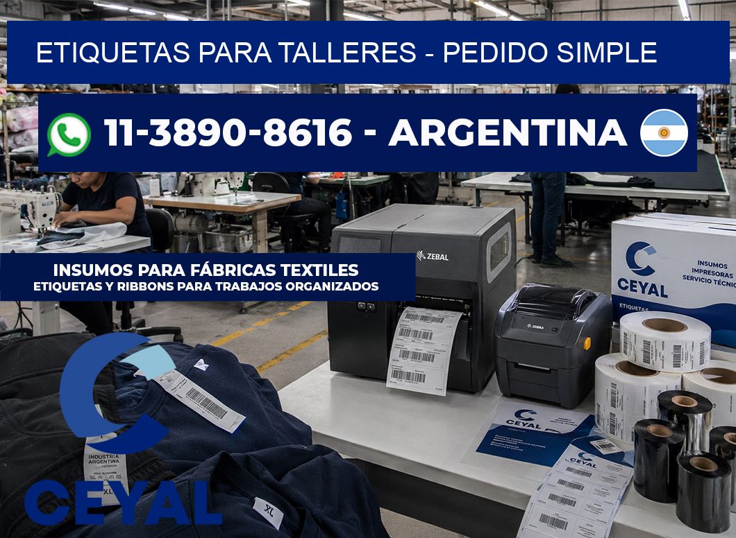 ETIQUETAS PARA TALLERES - Pedido simple