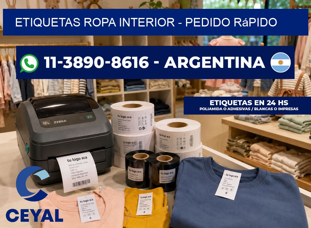 Etiquetas Ropa interior - Pedido rápido
