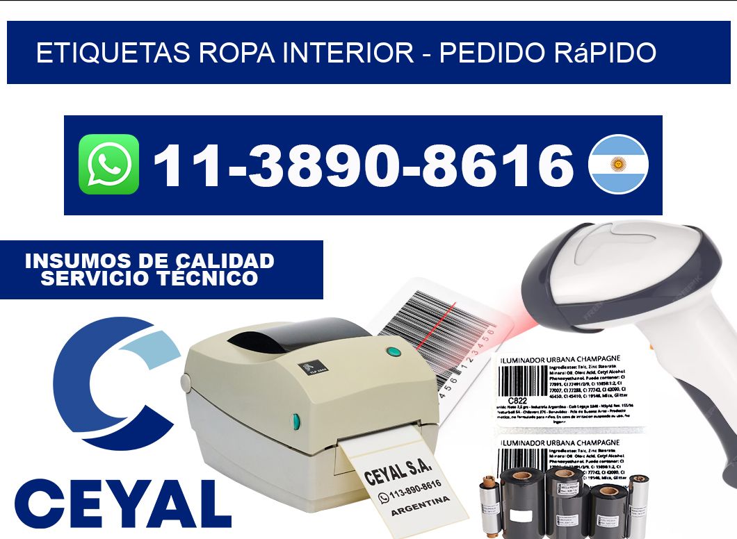Etiquetas Ropa interior - Pedido rápido
