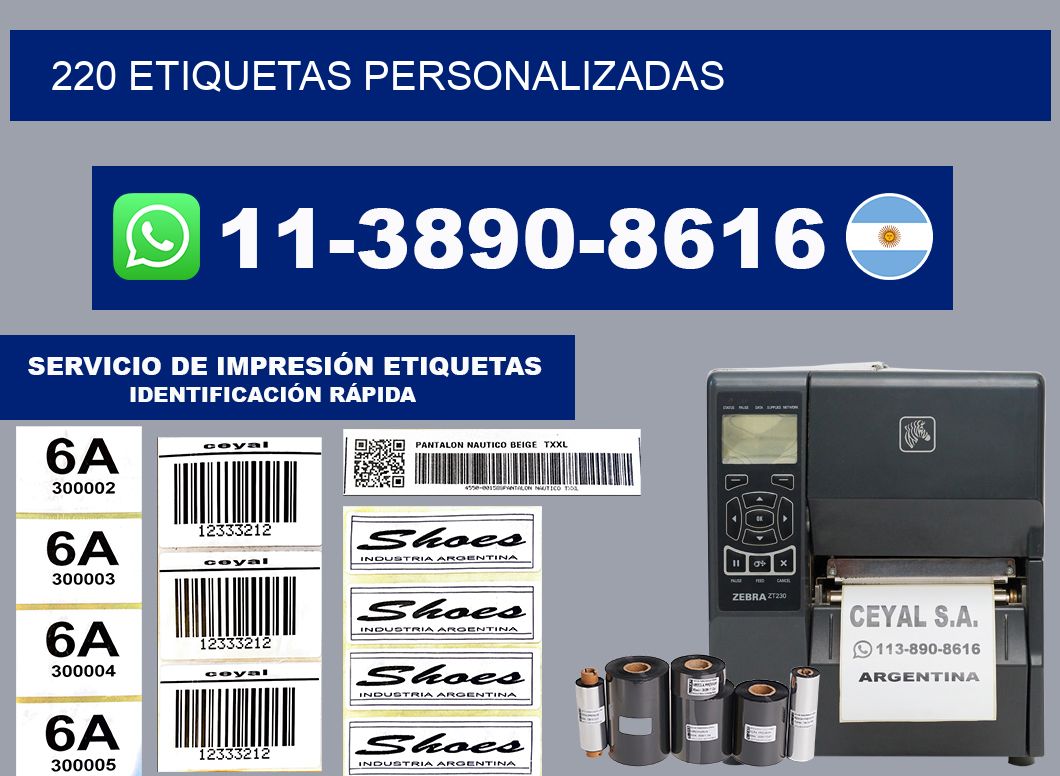 220 ETIQUETAS PERSONALIZADAS