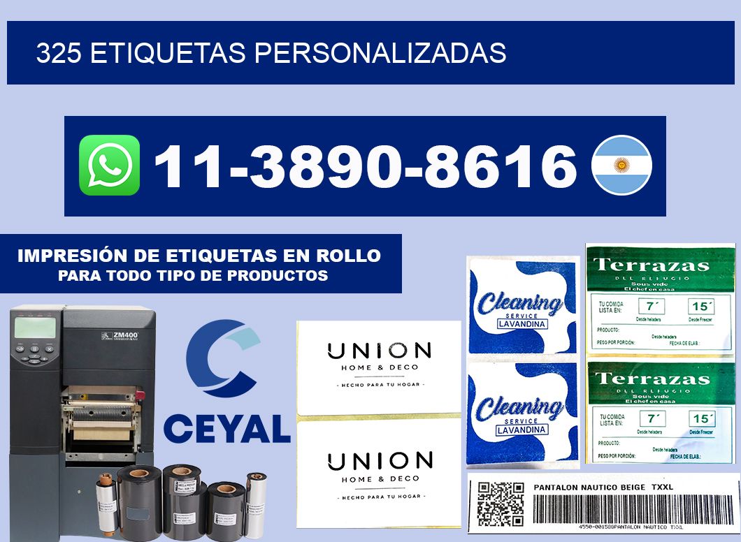 325 ETIQUETAS PERSONALIZADAS