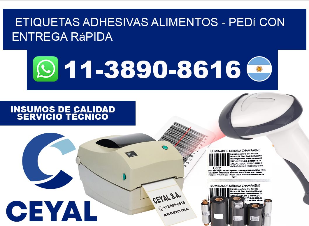 ETIQUETAS ADHESIVAS ALIMENTOS - Pedí con entrega rápida