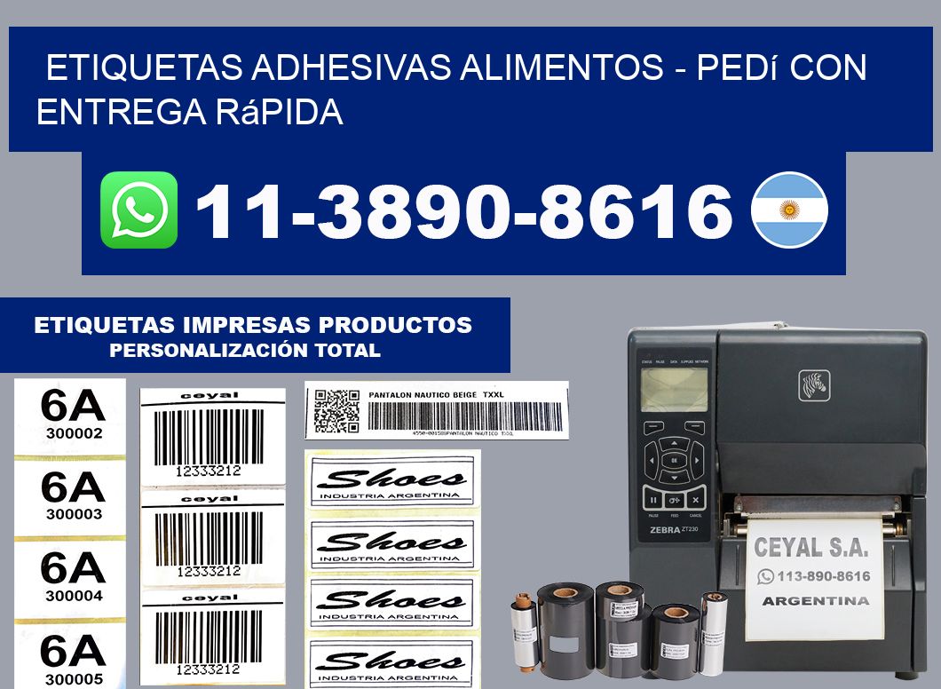 ETIQUETAS ADHESIVAS ALIMENTOS - Pedí con entrega rápida