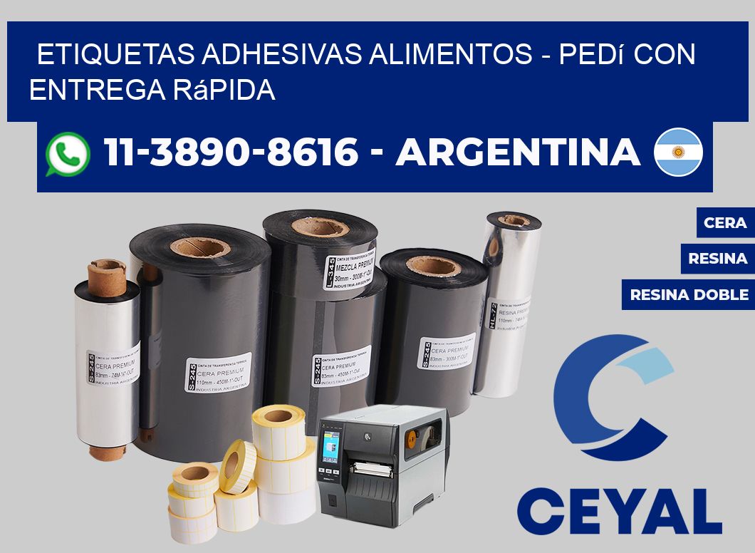 ETIQUETAS ADHESIVAS ALIMENTOS - Pedí con entrega rápida