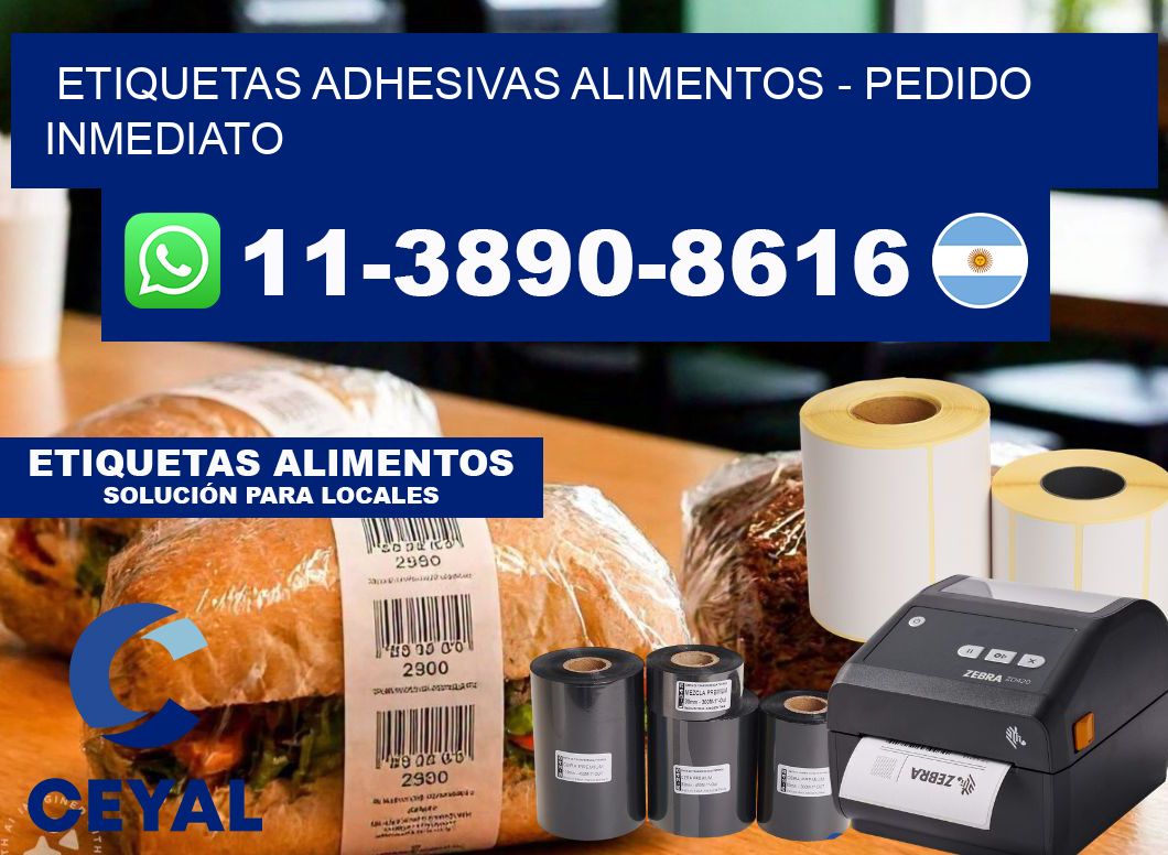 ETIQUETAS ADHESIVAS ALIMENTOS - Pedido inmediato