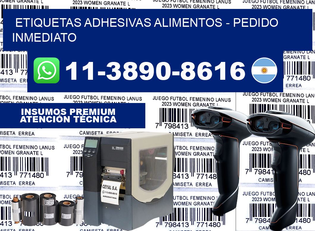 ETIQUETAS ADHESIVAS ALIMENTOS - Pedido inmediato