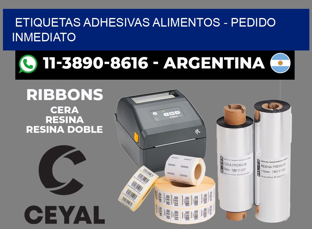 ETIQUETAS ADHESIVAS ALIMENTOS - Pedido inmediato