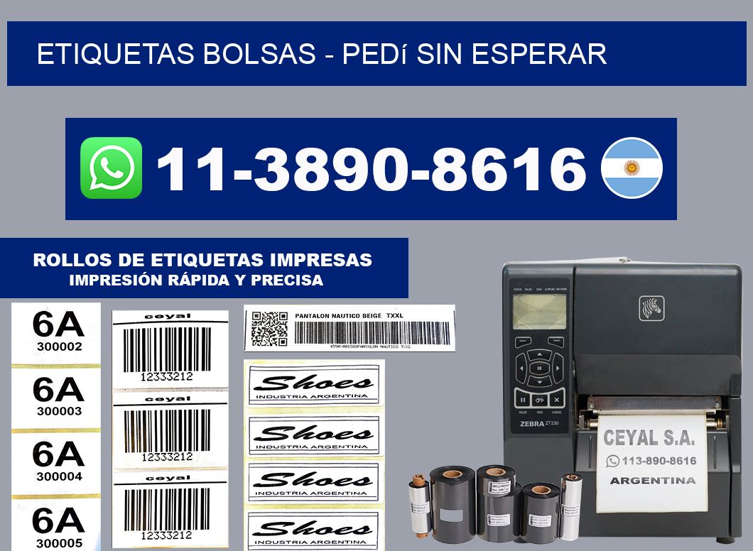 ETIQUETAS BOLSAS - Pedí sin esperar