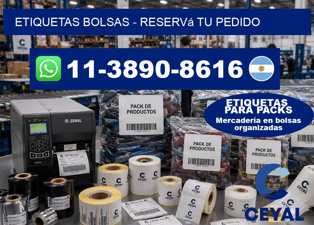 ETIQUETAS BOLSAS - Reservá tu pedido