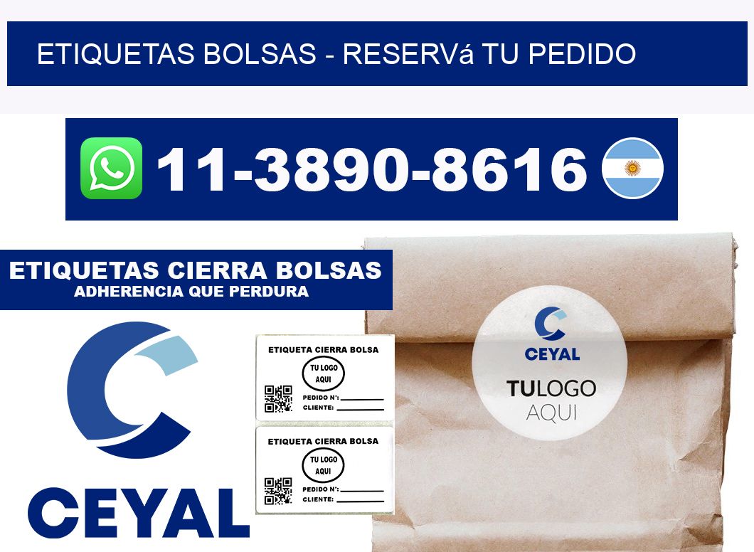 ETIQUETAS BOLSAS - Reservá tu pedido