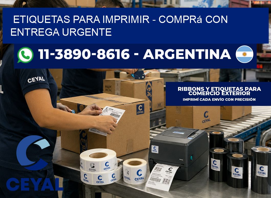 ETIQUETAS PARA IMPRIMIR - Comprá con entrega urgente