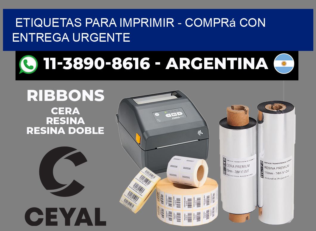 ETIQUETAS PARA IMPRIMIR - Comprá con entrega urgente