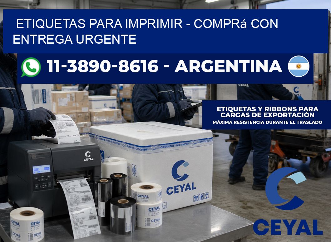 ETIQUETAS PARA IMPRIMIR – Comprá con entrega urgente