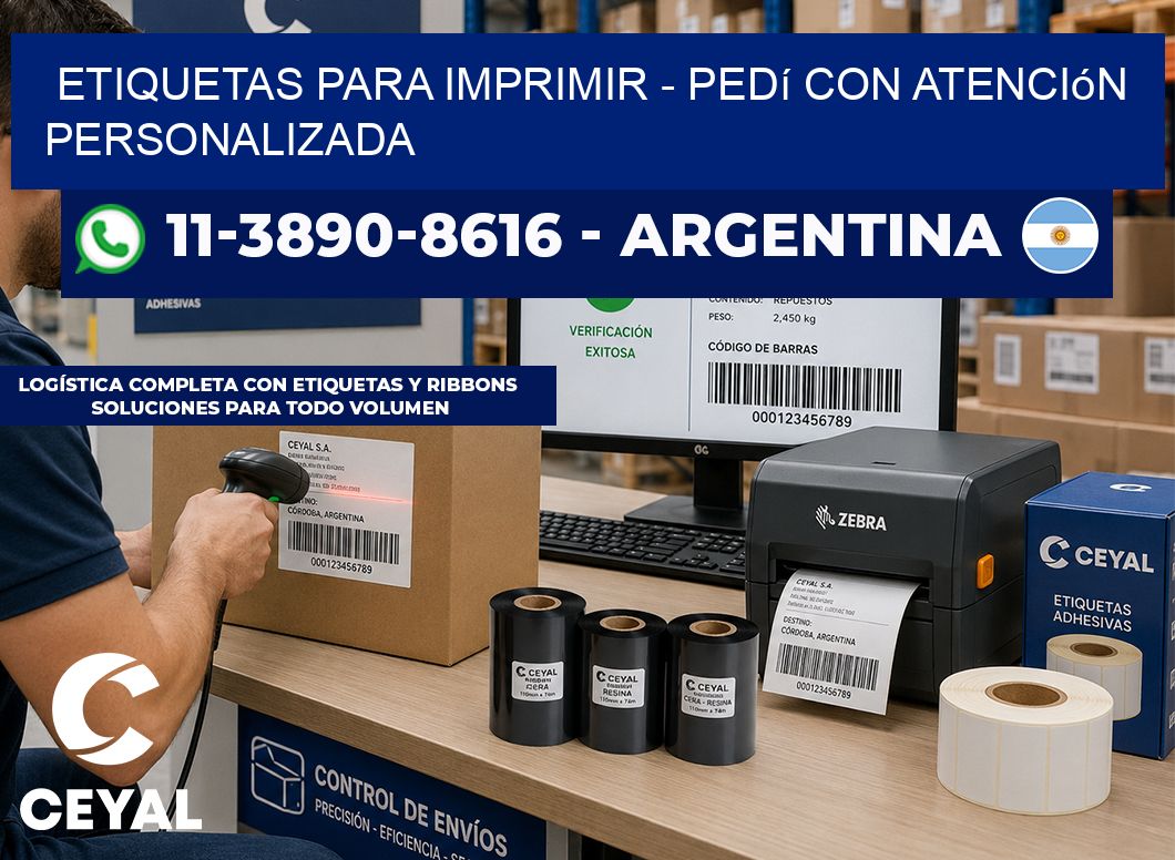 ETIQUETAS PARA IMPRIMIR - Pedí con atención personalizada