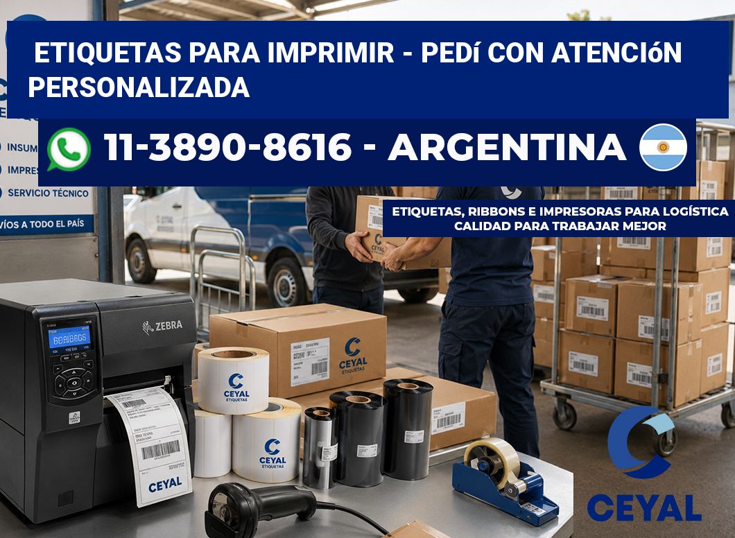 ETIQUETAS PARA IMPRIMIR – Pedí con atención personalizada