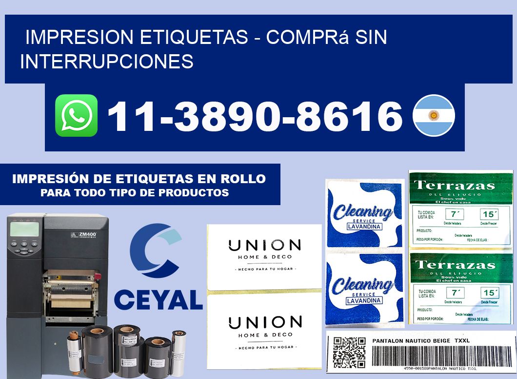 IMPRESION ETIQUETAS - Comprá sin interrupciones