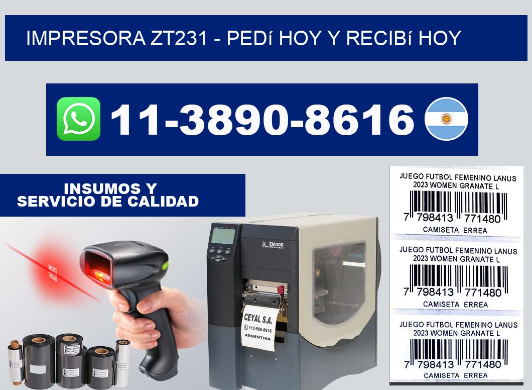 IMPRESORA ZT231 - Pedí hoy y recibí hoy