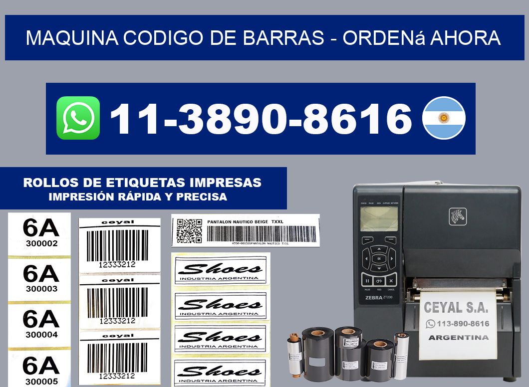 MAQUINA CODIGO DE BARRAS - Ordená ahora