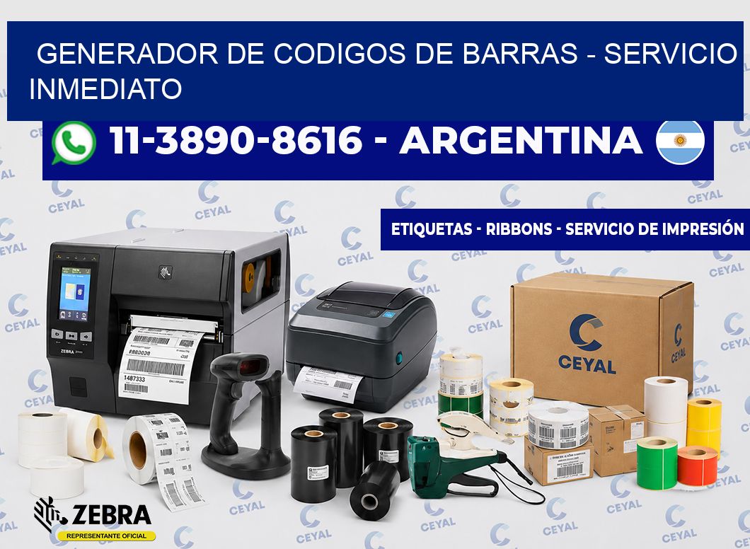 generador de codigos de barras - Servicio inmediato