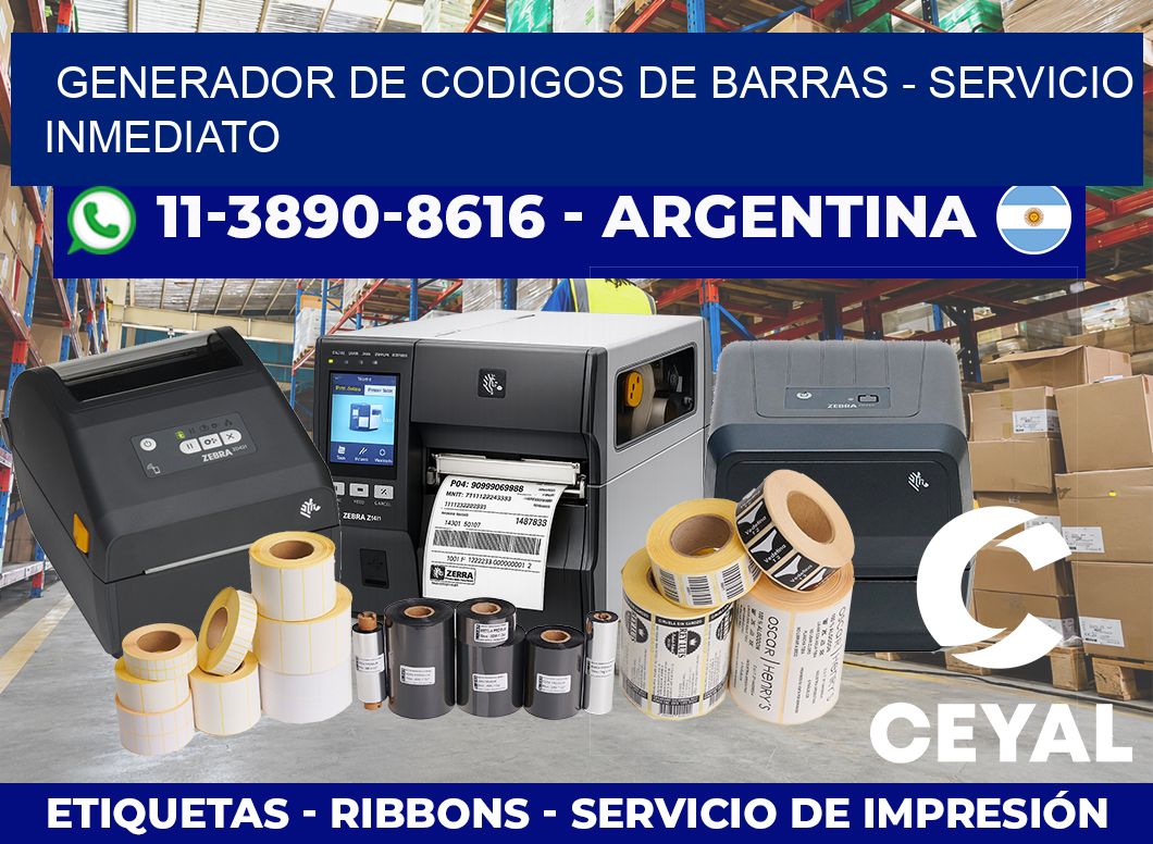 generador de codigos de barras – Servicio inmediato