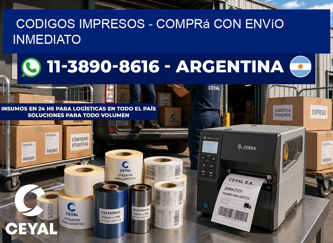 Codigos impresos - Comprá con envío inmediato