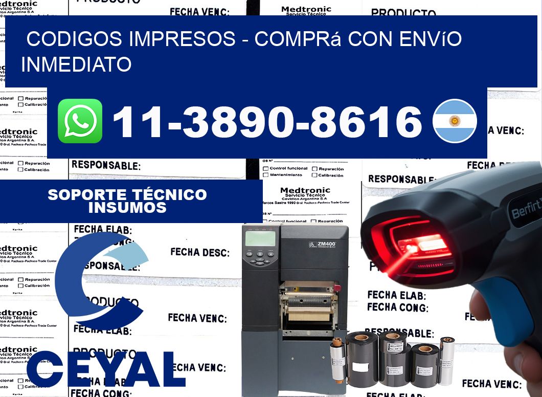 Codigos impresos - Comprá con envío inmediato
