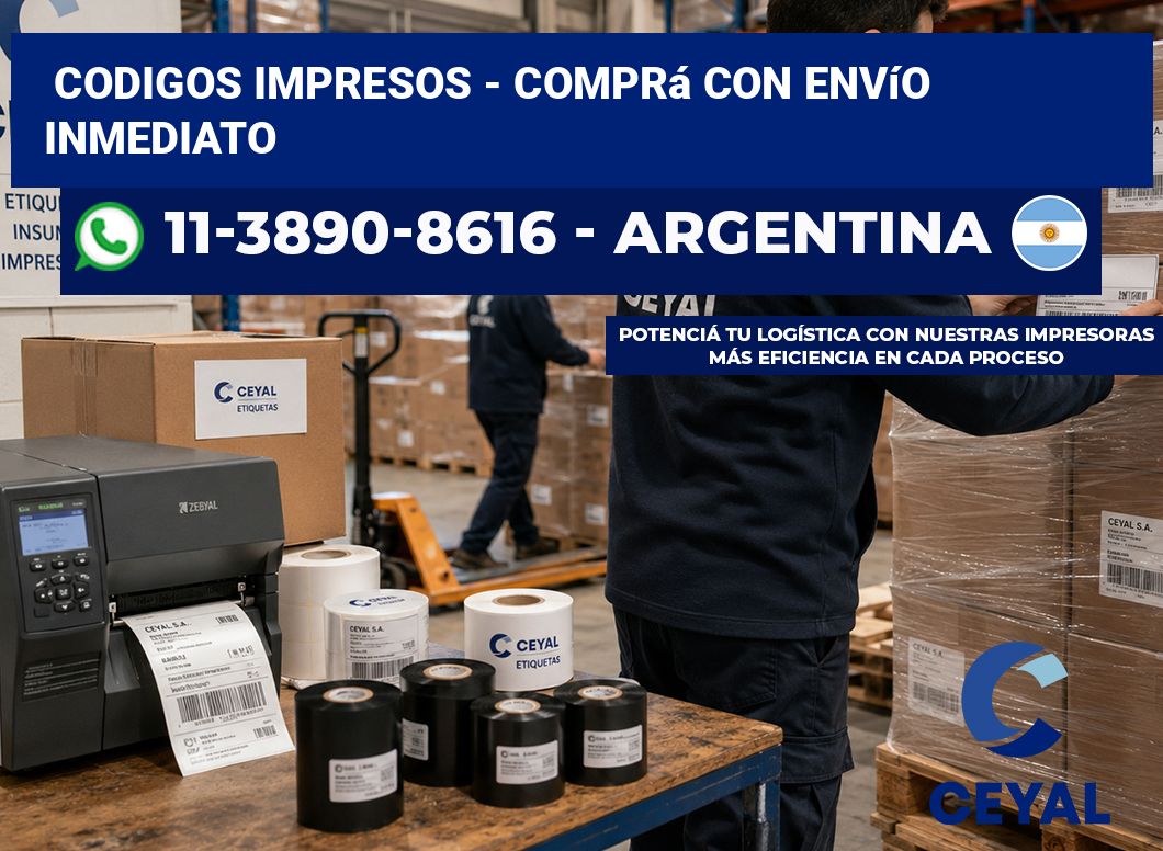 Codigos impresos – Comprá con envío inmediato