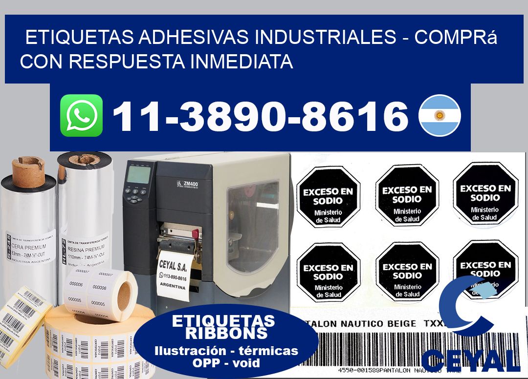 ETIQUETAS ADHESIVAS INDUSTRIALES - Comprá con respuesta inmediata