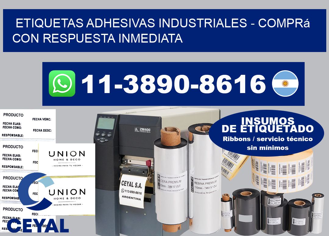 ETIQUETAS ADHESIVAS INDUSTRIALES – Comprá con respuesta inmediata