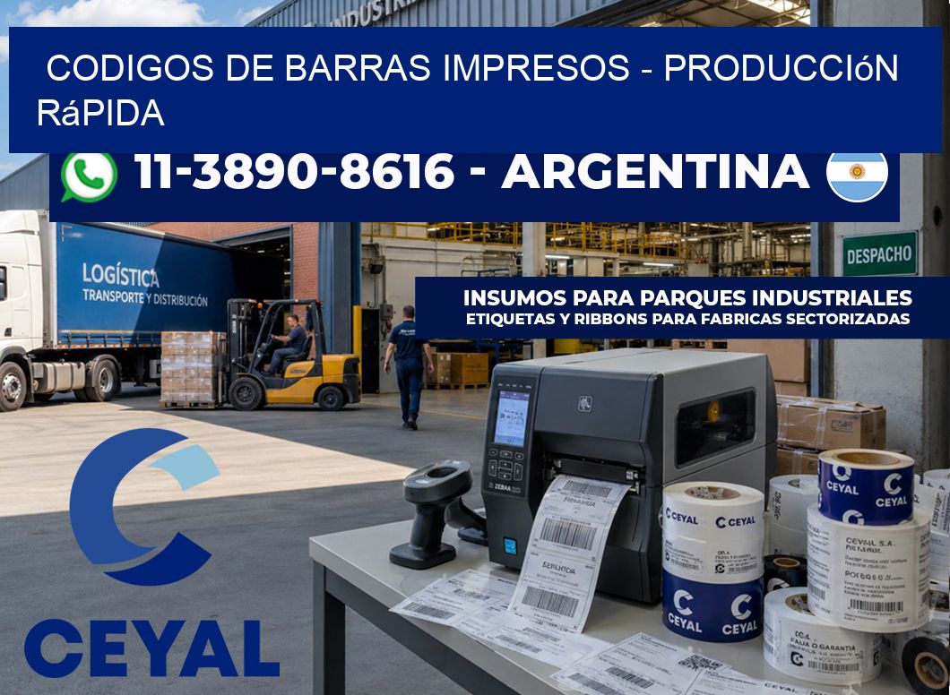 codigos de barras impresos – Producción rápida