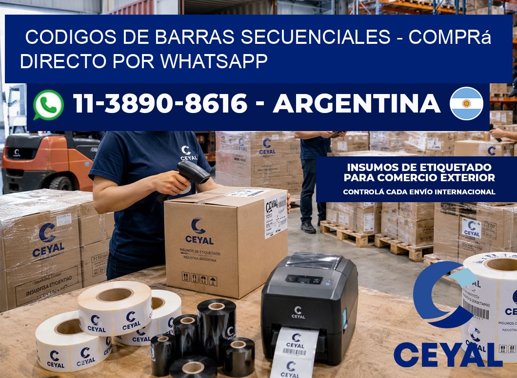 codigos de barras secuenciales - Comprá directo por WhatsApp